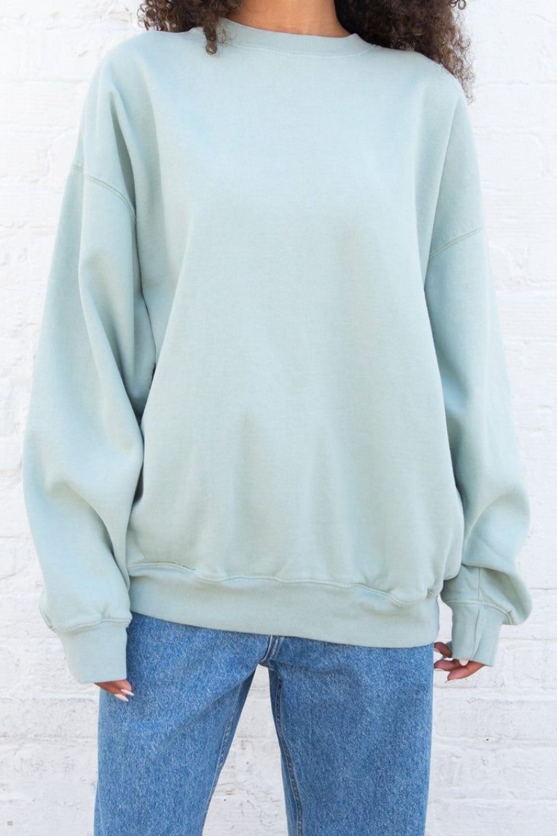 Sweatshirt Brandy Melville Erica Oversized Menthe | CTG-96595867